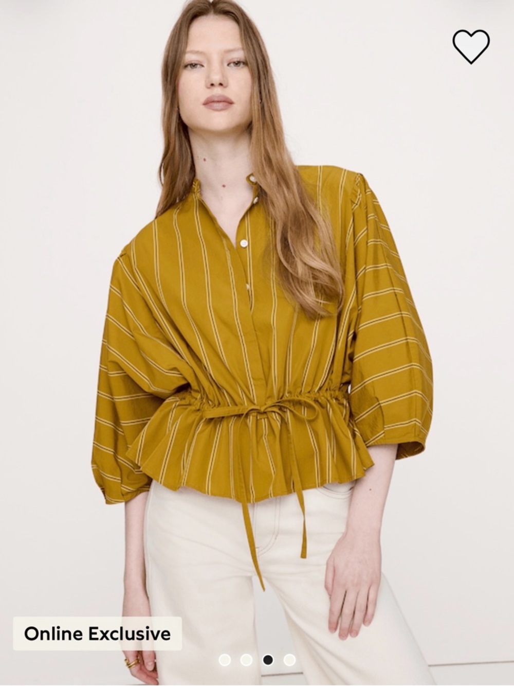 NWT Banana Republic Cotton Poplin Tie-Waist Top